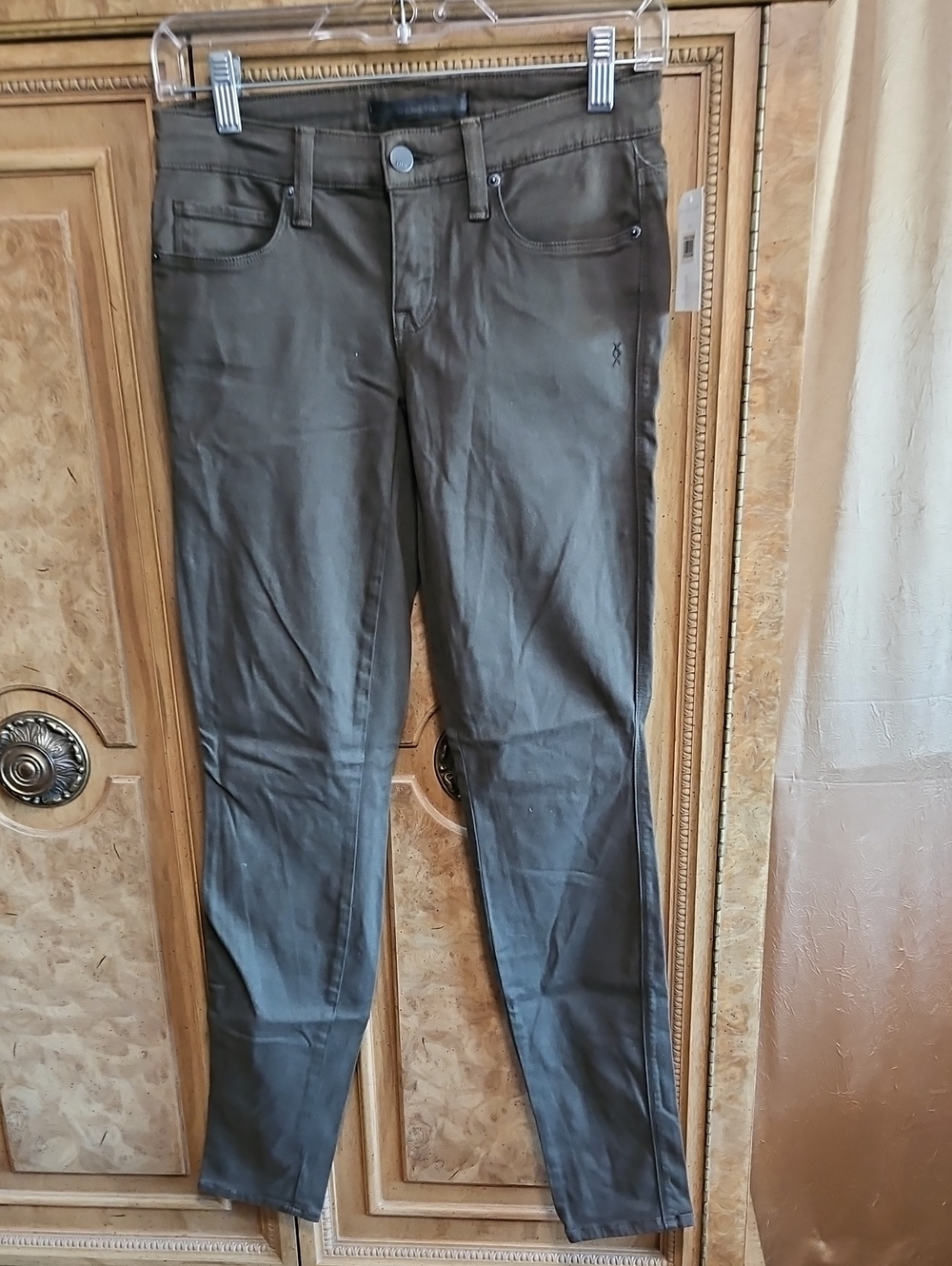 Genetic Denim Skinny Jeans in Olive Green NWT Size 26
